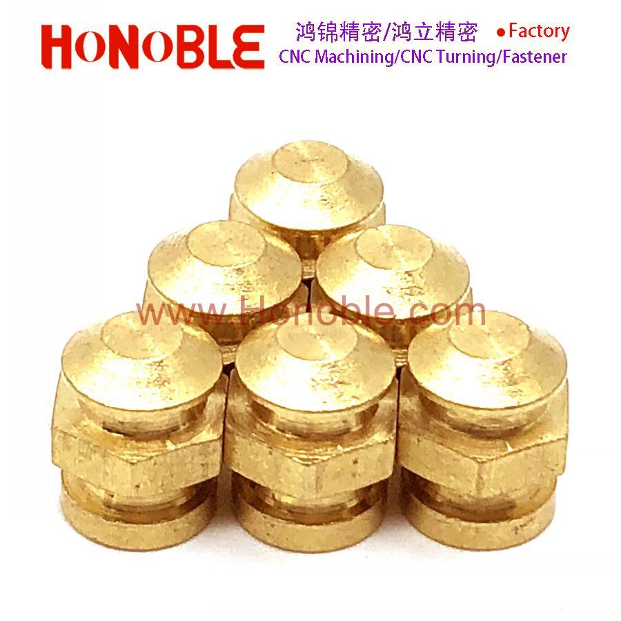 HONOBLE 非标六角黄铜紧固件 铜镶件 非标车件制作打样