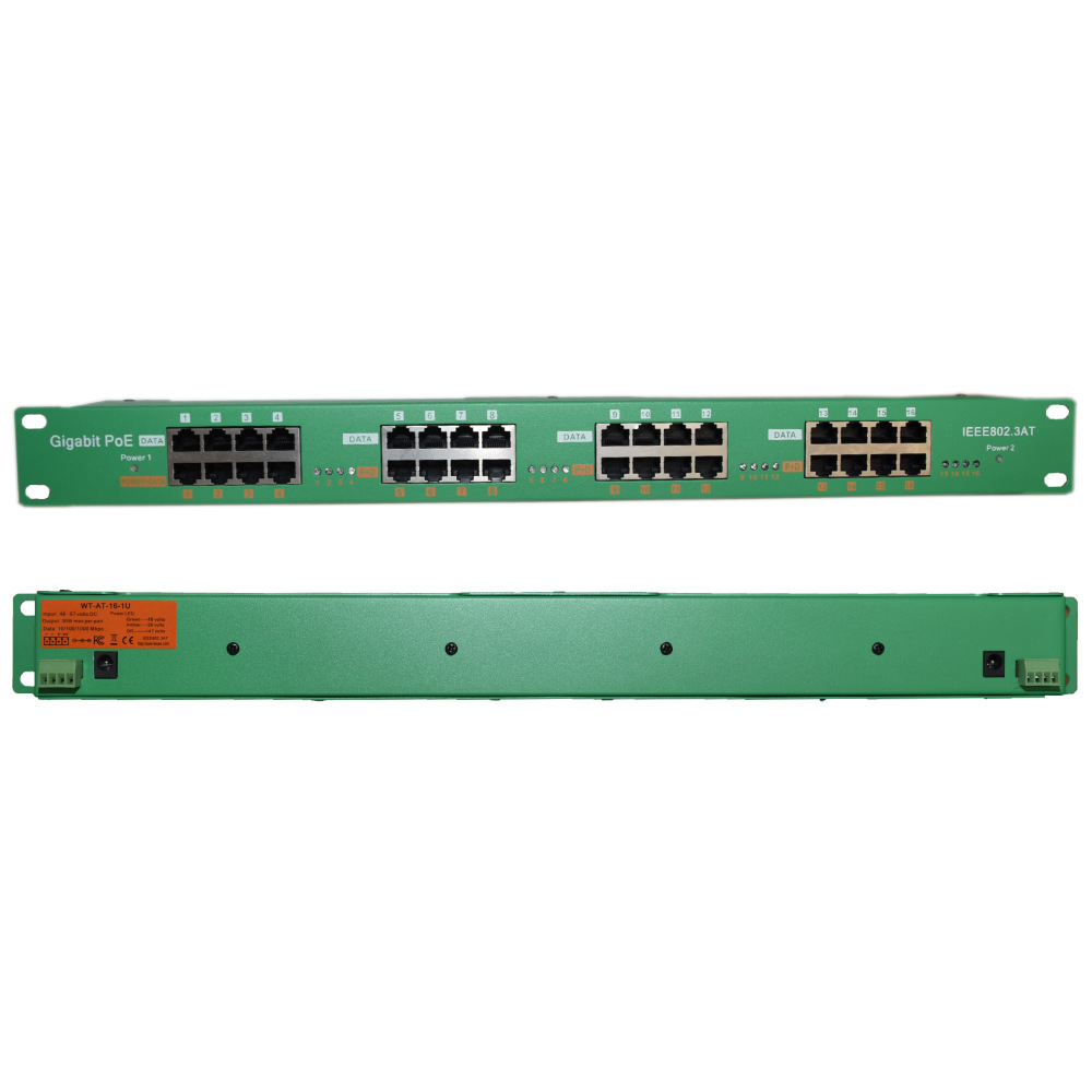 AT-16,POE模块，16口千兆带标准协议POE中跨以太网供电注入器