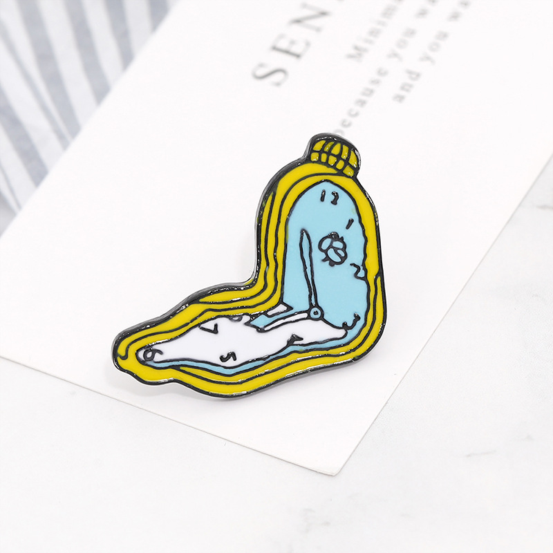 Alloy Material Hip-Hop Pin Geometric Lips Eye Alloy Enamel Plating Unisex Brooches
