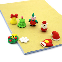 Cartoon Eraser Creative Christmas Stationery Set 8-Piece Children's Practical Stationery Christmas Small Gift Wholesale