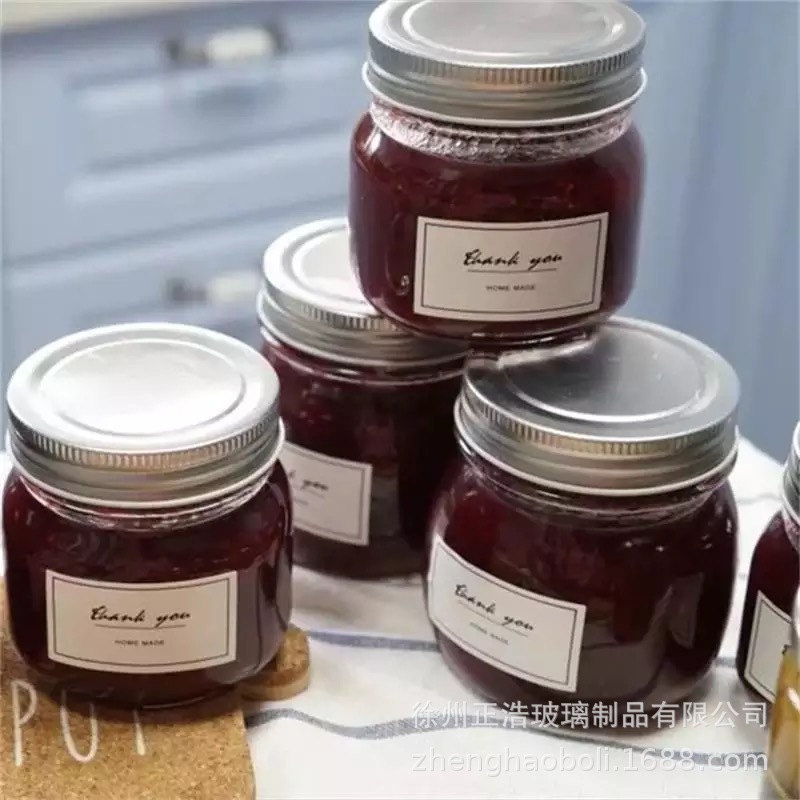 250ml方圆梅，森罐玻璃瓶罐头蜂蜜瓶分体盖果酱瓶超强密封瓶储物