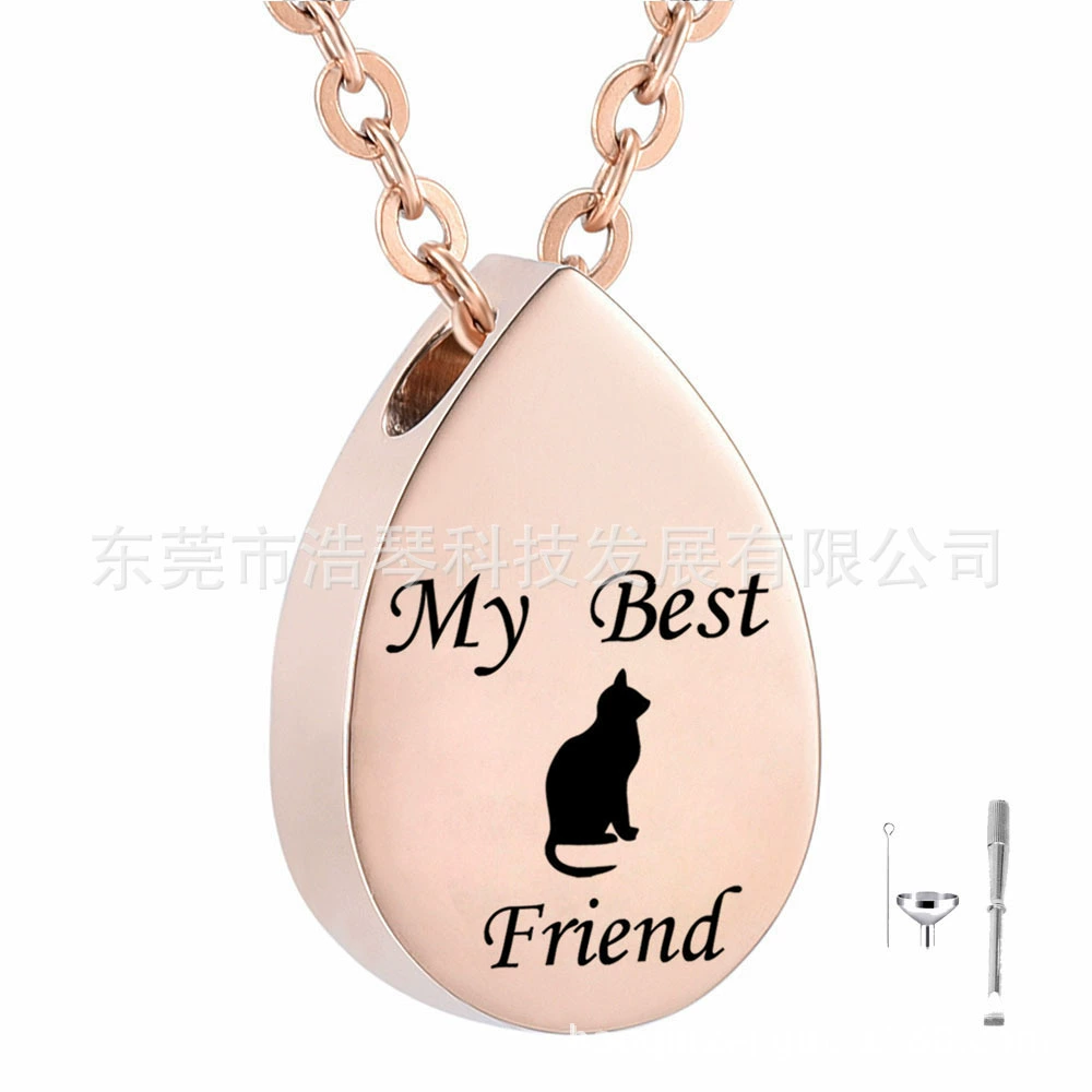 Мемориал домашних животных остатки волос кость пепел ожерелье вода в форме капли кошка пекарная шкатулка кулон кремация ювелирные аксессуары