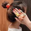 Ponytail, hair accessory, hair rope, with little bears, Korean style, internet celebrity