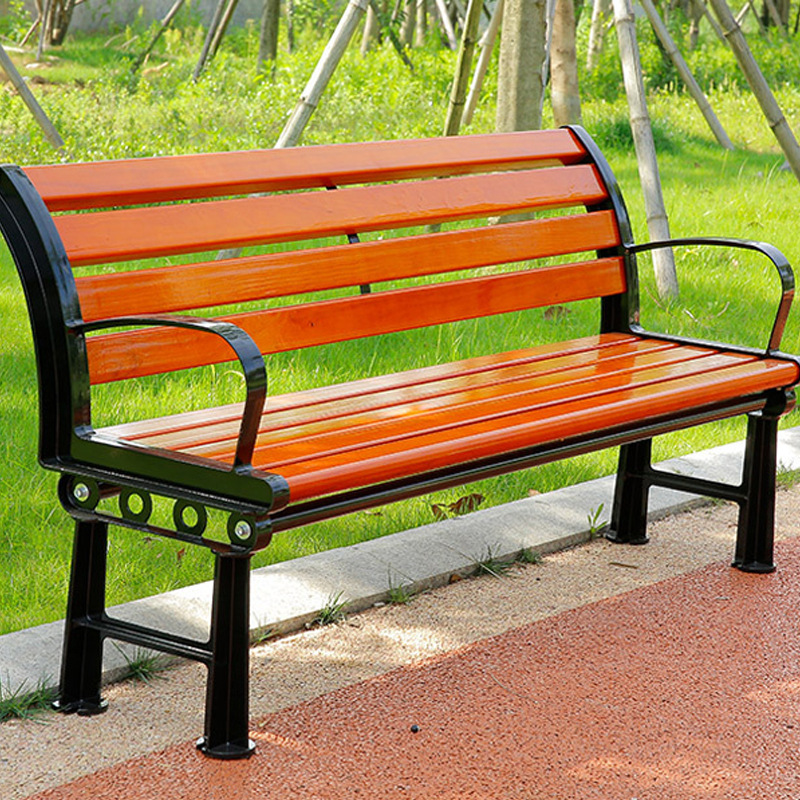 Factory directly supply outdoor plastic wood park chairs cast aluminum leisure chair wooden casual chair and wooden chair