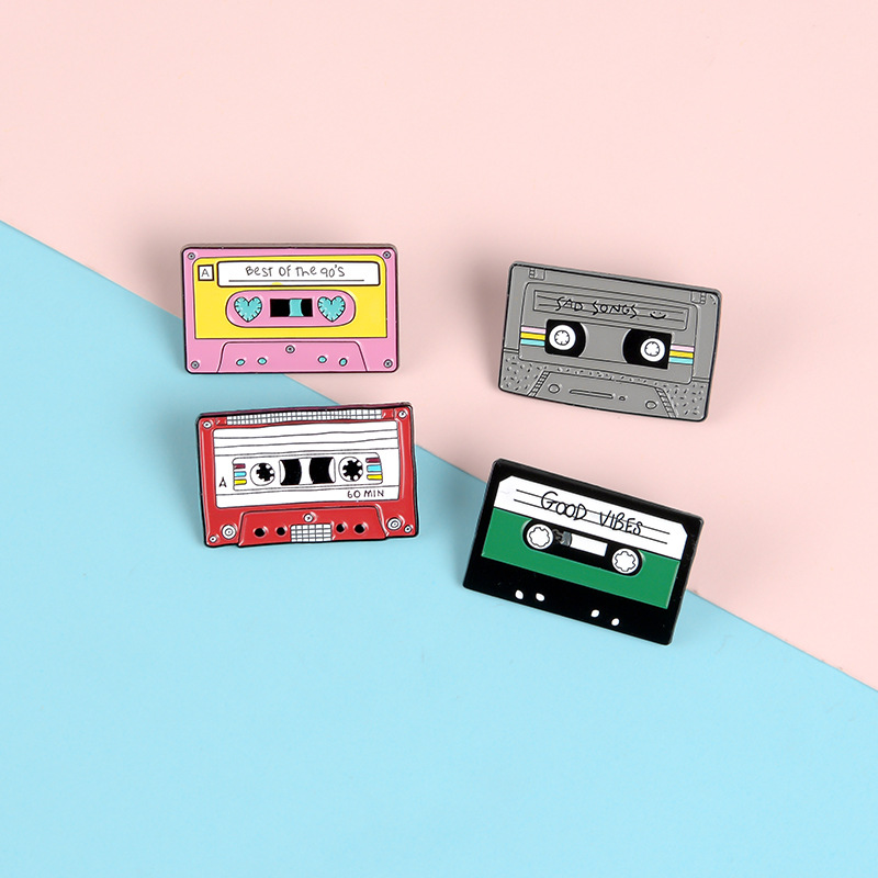 Cartoon, Tape Pattern Retro Pin Cartoon Tape Alloy Plating Unisex Brooches