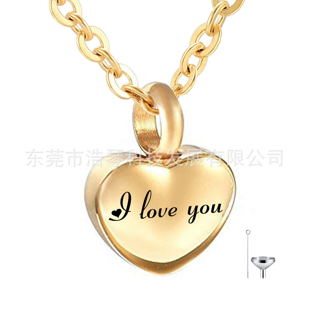 Памятные родственники домашнее животное пепел ожерелье золотой в форме сердца я люблю тебя пепла шкатулка кулон флакон духов кулон