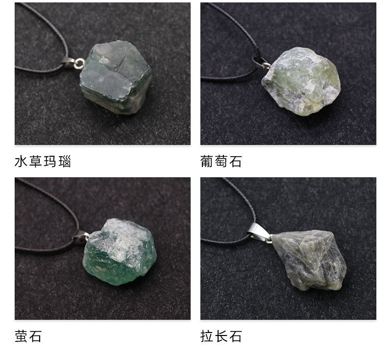 Colgante De Piedra En Bruto Púrpura Rosa Amarillo Cristal Blanco Ojo De Tigre Aventurina Jade Uva Ágata Roja Al Por Mayor display picture 5