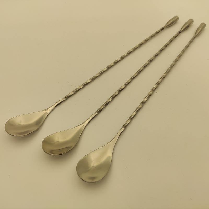 Cocktail mixing stick stainless steel drop-shaped