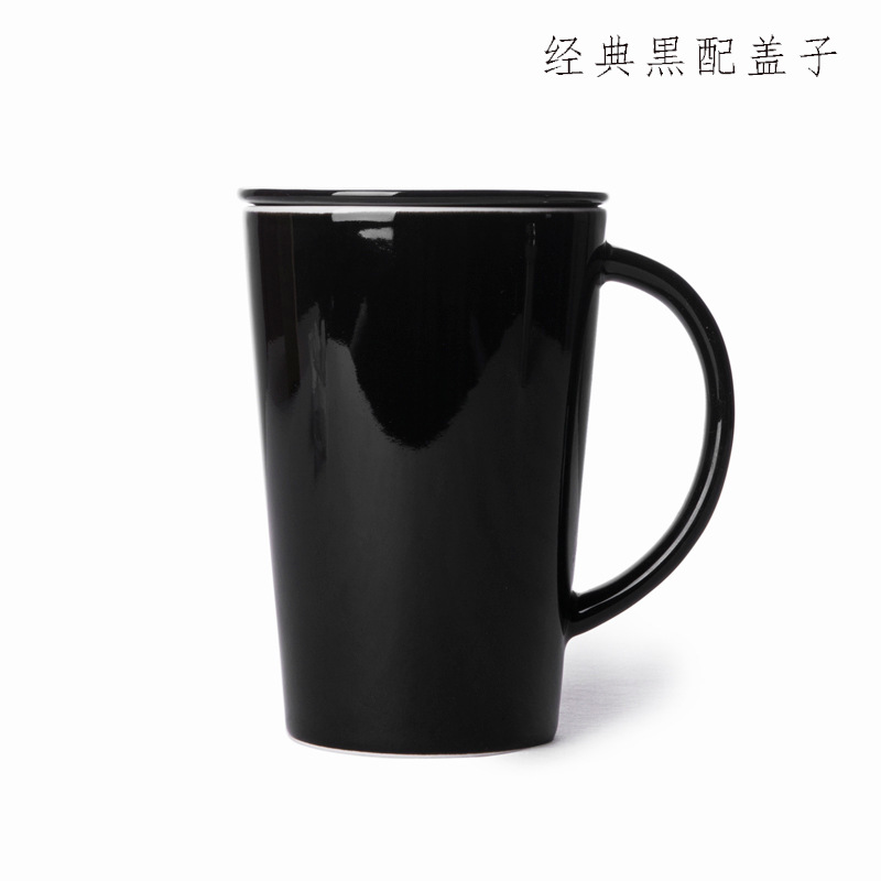 Taza de cerámica de agua taza de café creativa taza de oficina taza de té con tapa barrera de té regalos de fuga