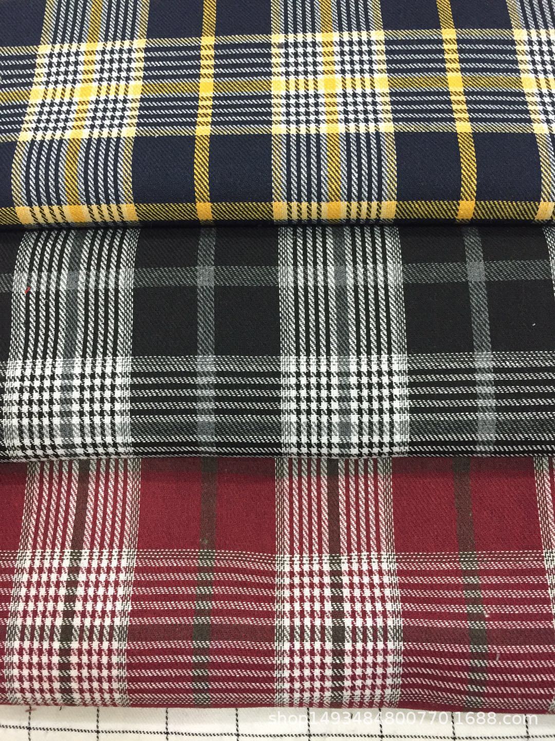 21支色织梭子斜纹单面 磨毛男装童装衬衫面料现货供应厂家直销