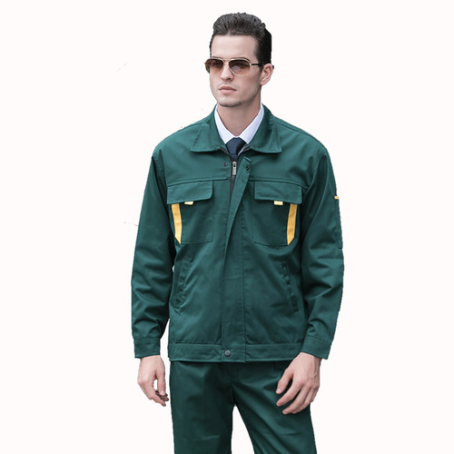 Vertical clause suits and tops, long-sleeved spring and autumn work clothes, men's and women's work clothes, work clothes, labor protection clothes, auto repair clothes, post and telecommunications green