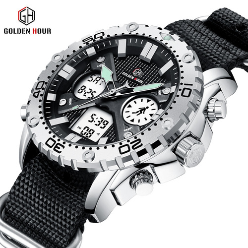 Official Factory Direct Selling New Cross-Border Dual-Core Sport Quartz Watch Waterproof Multi-Function Men's Watch Wholesale