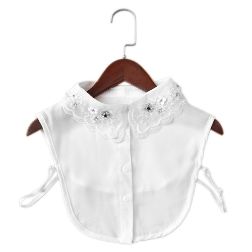 Fake collar Detachable Blouse Dickey Collar False Collar Double embroidered Rhinestone collar children shirt