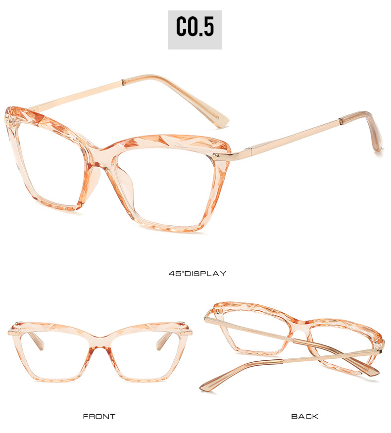Color Block Pattern Women'S Gender Simple Style Style Simple Style Color Block Crystal Square Frameless Optical Glasses
