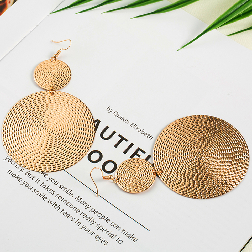 Fashion Atmosphere Circle Small Disc Alloy Earrings Wholesale display picture 5