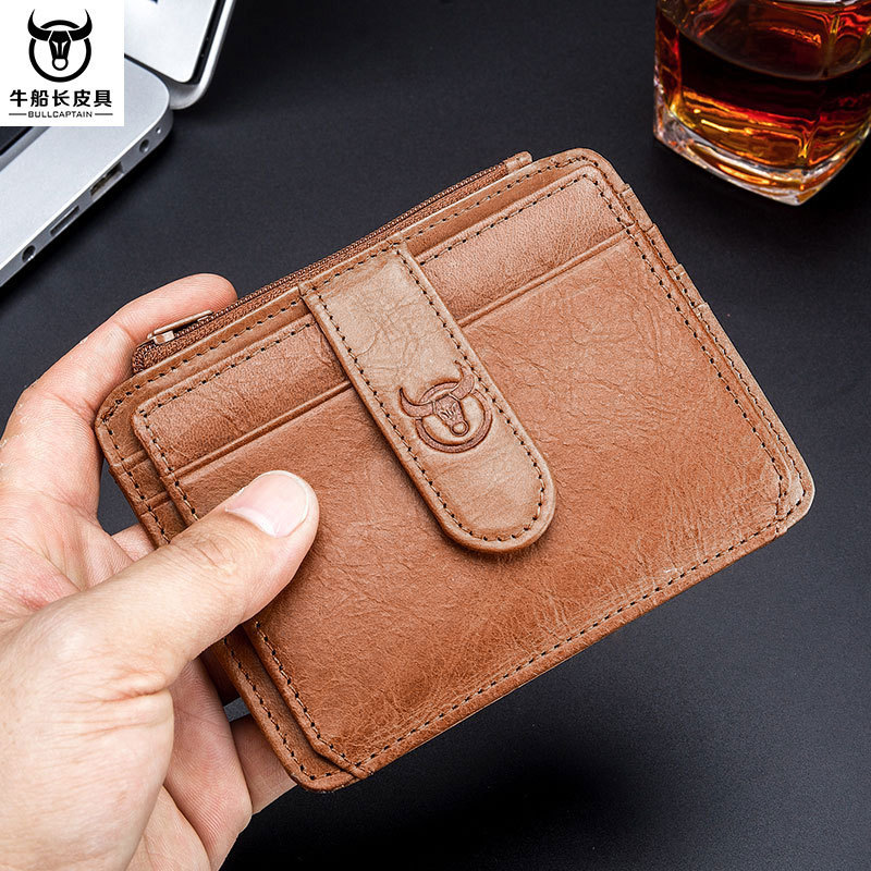 Captain Niu First-Layer Cowhide Men's Multi-Card Slot Business Card Holder Business Bank Credit Card Holder Genuine Leather Driver's License Card Holder