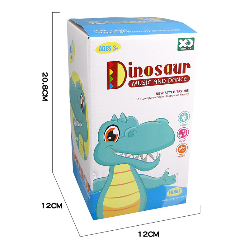 Tiktok mismo baile eléctrico pequeño modelo de simulación dinosaurio luz música educativos para niños Venta caliente al por mayor juguetes