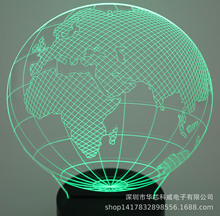 3d夜燈USB遙控壓克力夜燈地球儀台燈3d燈創意裝飾夜燈3d夜燈 跨境