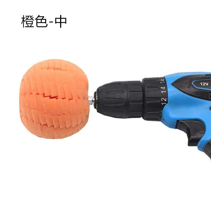 Venta al por mayor detalles de belleza coche cero pulido esponja cónica pulido rueda cubo medio malla esponja cepillo mango diámetro 6mm