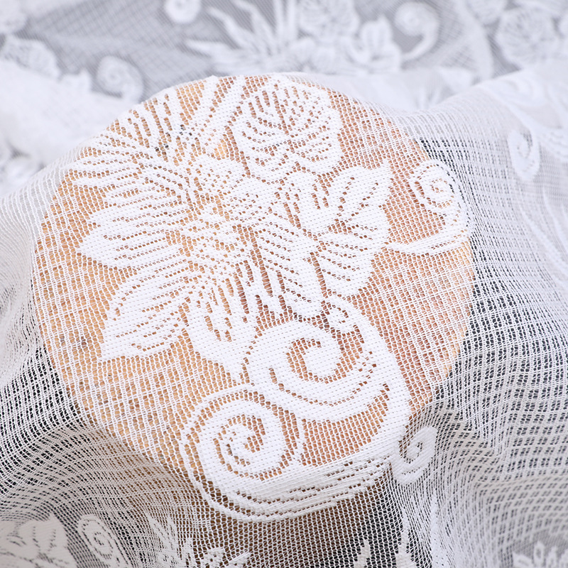 厂家供应全涤蕾丝面料精细印花经编面料婚纱礼服窗帘连衣裙面料