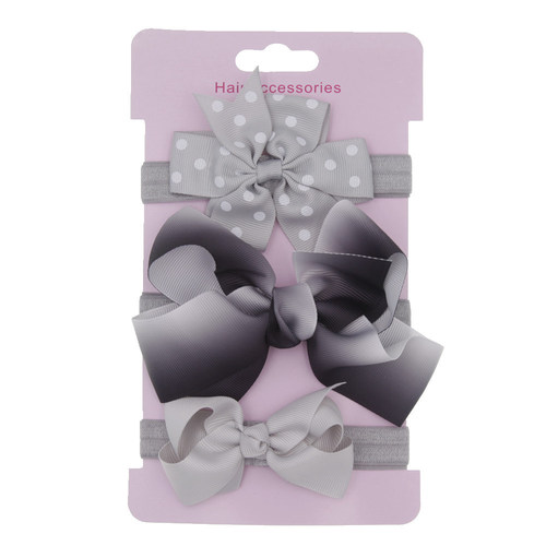 New children's hair accessories bow headband three-piece set baby headwear headband card set factory direct sale