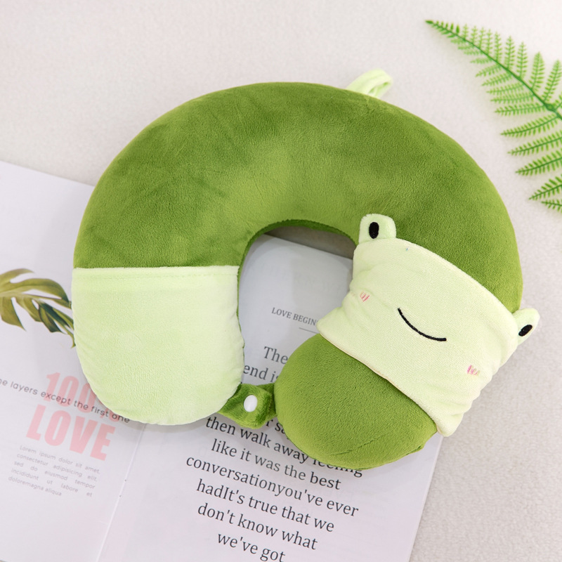 Almohada cervical creativa con diseño animal en forma de U con antifaz dos en uno regalo promocional personalizable