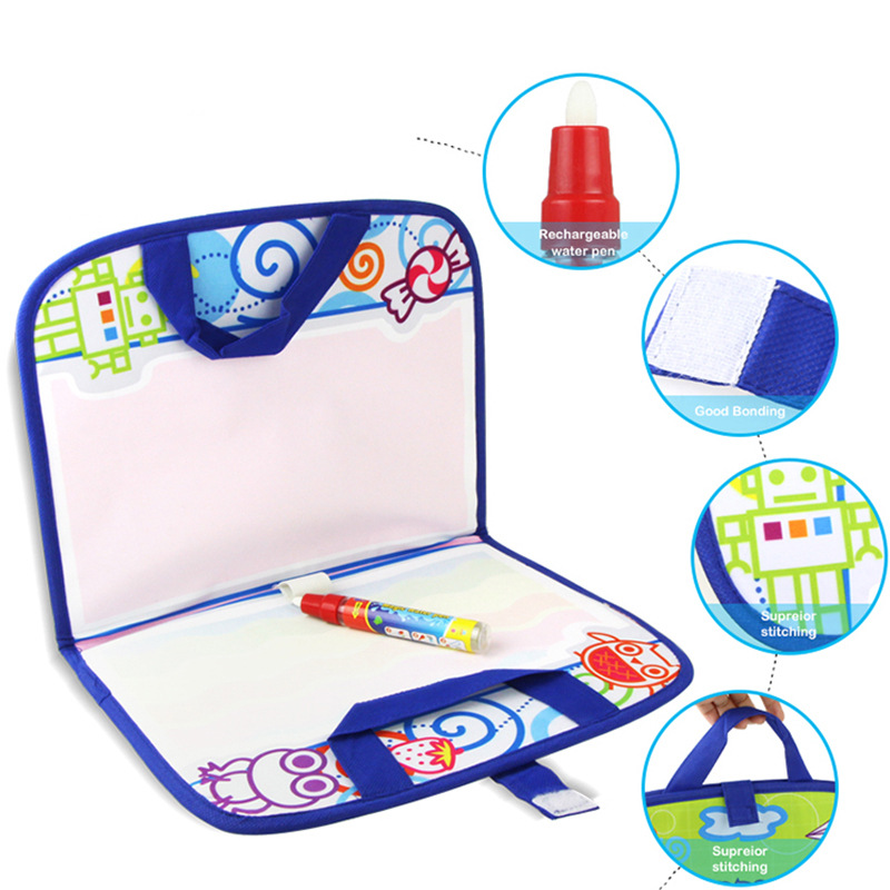 兒童魔法彩色水畫布涂鴉寫字毯手提背包 嬰幼兒早教玩具