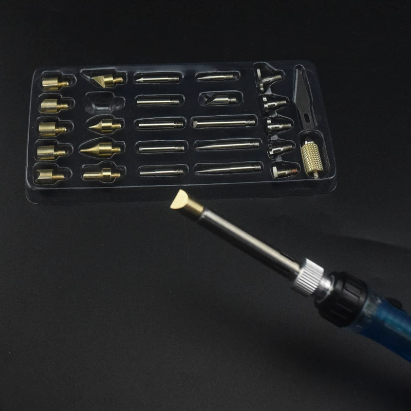 Carved set, brush, 28 pieces