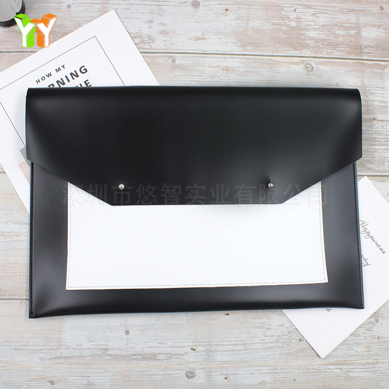 Stitching Style Double Layer Business Notebook Leather Case Laptop Protective Leather Case Leather Sleeve Bag Customizable