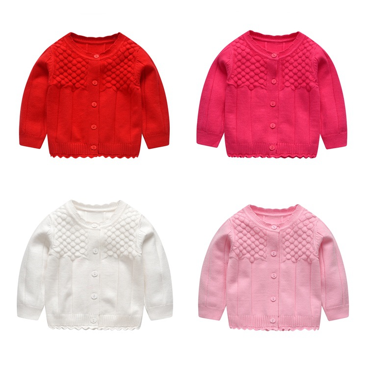 girl Korean Edition Solid sweater Cardigan 2020 Children baby Autumn new pattern children knitting coat Spring and autumn payment
