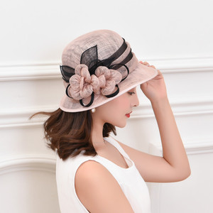 Party hats Fedoras hats for women hemp Hat Women Day hat handmade flower sun proof hat
