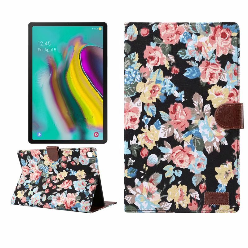 Suitable for 2019 10.5 inch Samsung galaxy tab S5E T720/T725 flower cloth pattern card leather case Suitable for 2019 10.5 inch Samsung galaxy tab S5E T720/T725 flower cloth pattern card leather case
