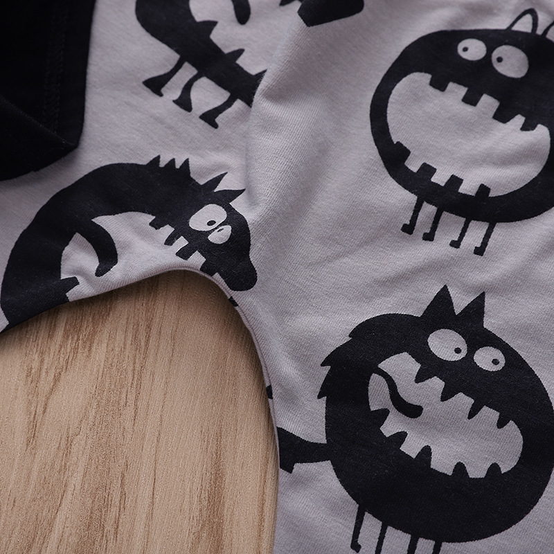 Baby Cotton Pants - Monster Print