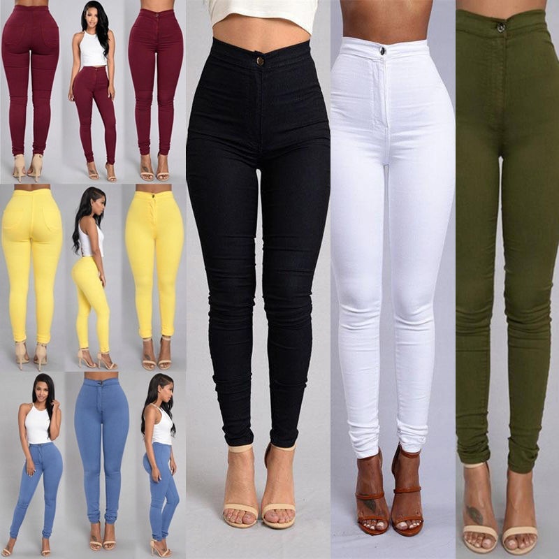 High Waist Jeans Femme Stretch Womens Pa...