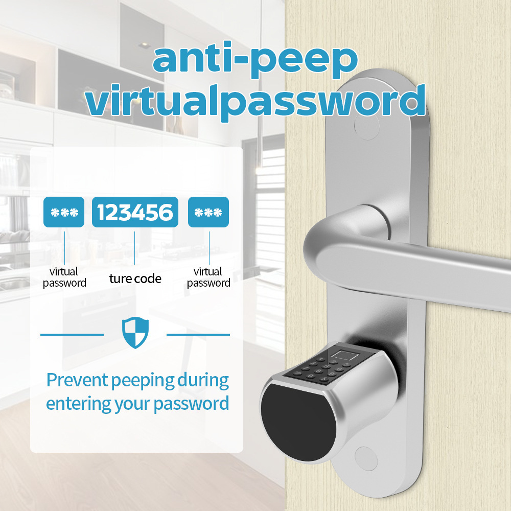 Cross-border e-commerce YL-71 European standard smart lock core, fingerprint, password, key, three-in-one, screenless, with voice lift detail image 4