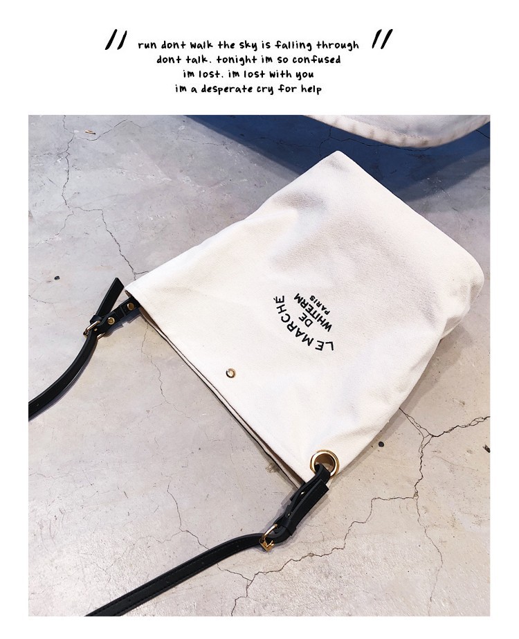 Manufacturer Sale Canvas Women 2021 Summer New Simple Korean Single Shoulder Crossbody Personalized Printed_voghion.com