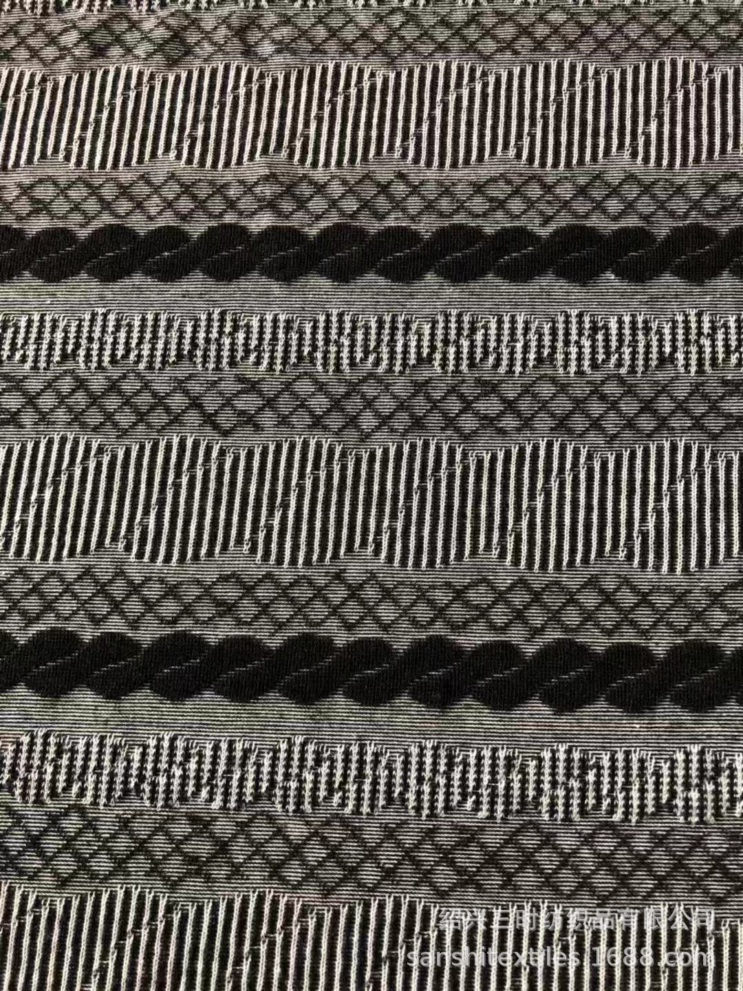 新品提花条纹面料 涤氨提花条 毛衫面料 麻花条纹面料