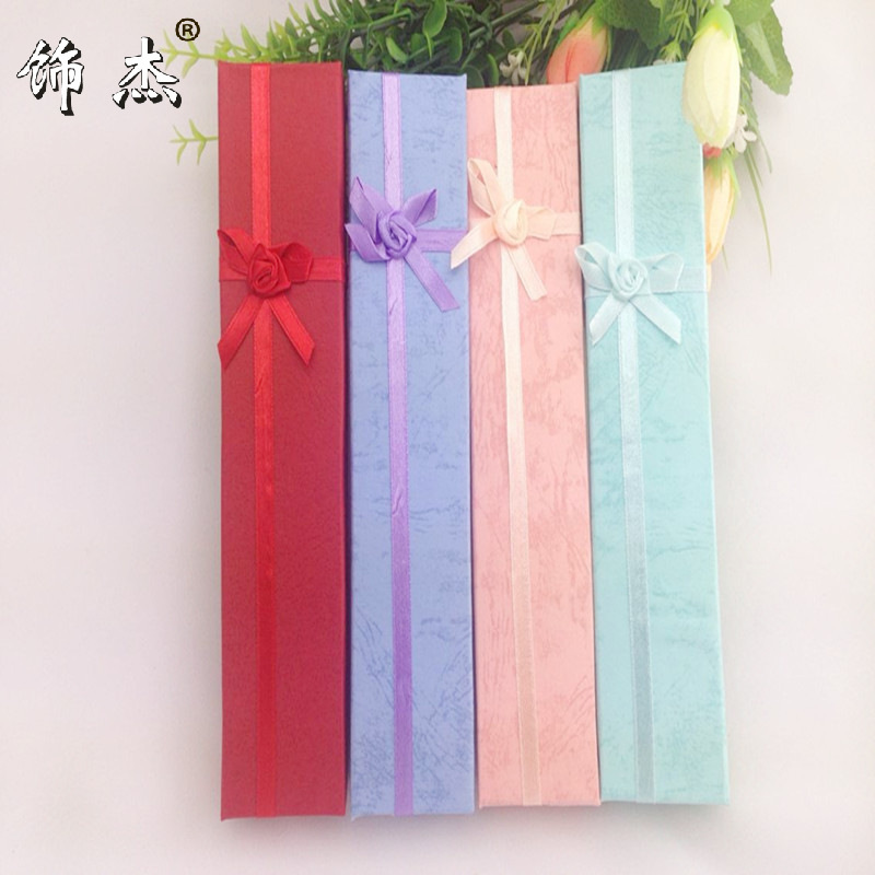 Supply rectangle rose Ribbons bow Jewelry Gift Box Necklace Bracelet box wholesale