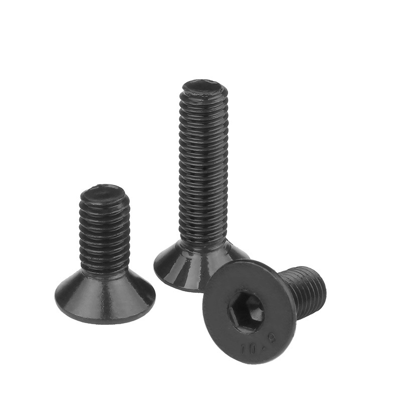 180PCS M3 대외 무역 검은 고강도 10.9 학년 라운드 헤드 카운터 침몰 헤드 육각형 스크류 플랫 패드 조합 세트