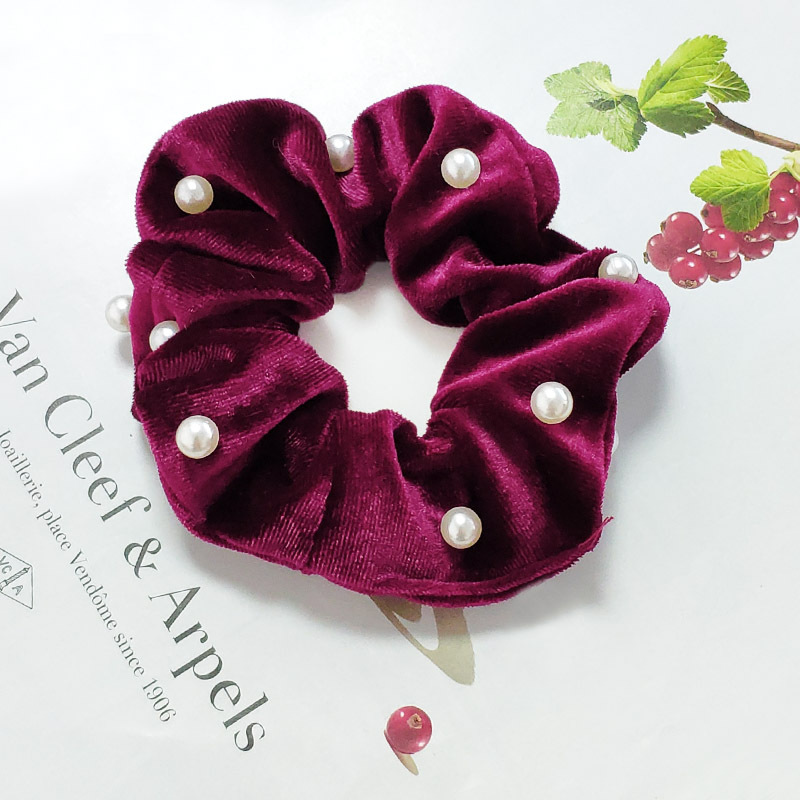 Pearl Velvet Fashion Hair Scrunchies display picture 12