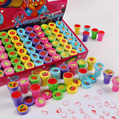 (Fruit) Cute Cartoon Seal Kindergarten Teacher Comments for Children and Students Baby Encouragement Seal with Words No Need