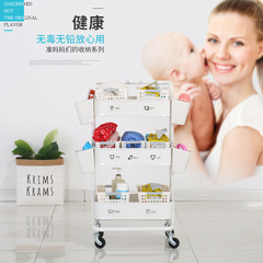 套餐推車家用拉斯克置物架適宜嬰兒收納手推車移動帶輪儲物架推車