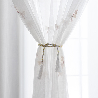 direct deal Modern simplicity bow Embroidery yarn Translucency Window screening customized finished product Windows Window screening