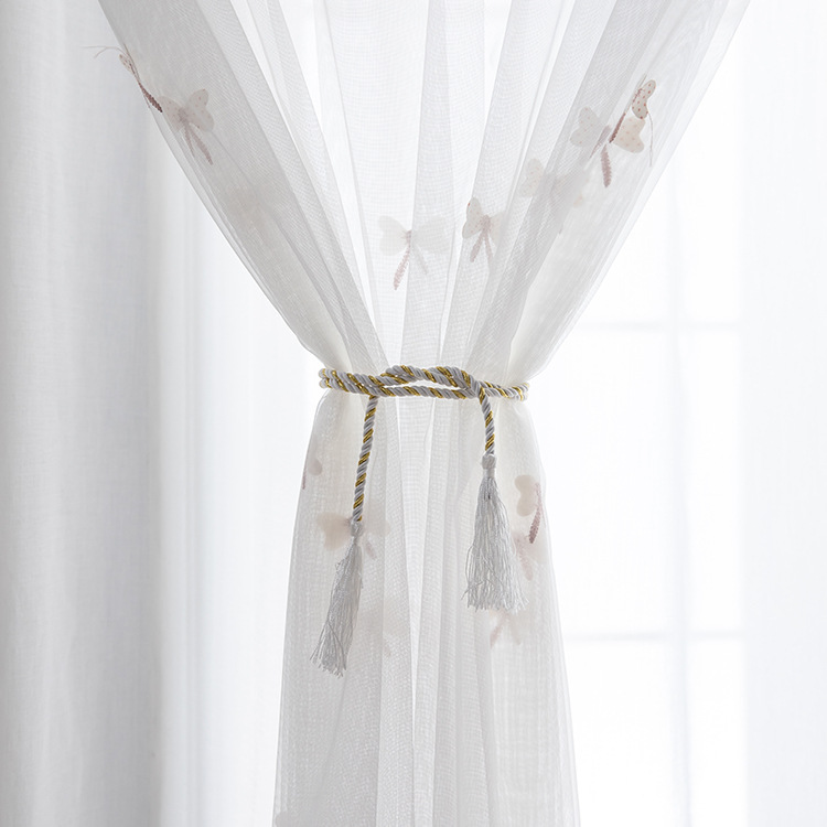 direct deal Modern simplicity bow Embroidery yarn Translucency Window screening customized finished product Windows Window screening