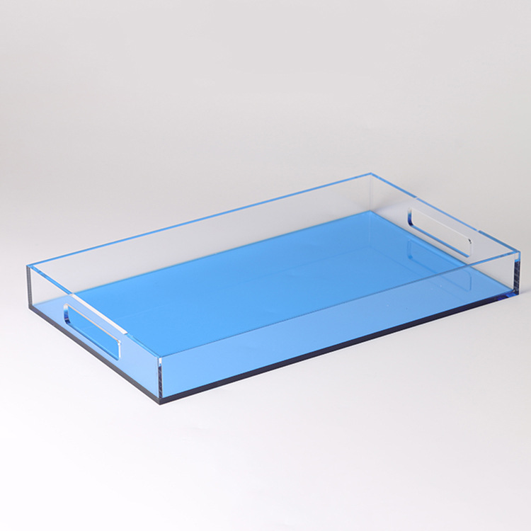 家用杂志放置托盘 方形亚克力多功能收纳托盘