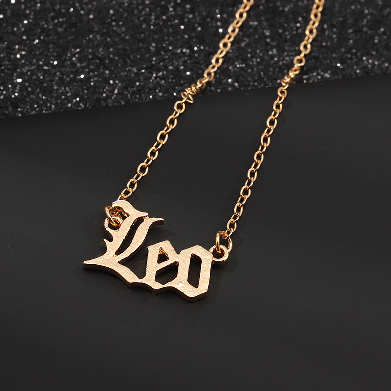 Fashion Creative Twelve Constellation Necklace Vintage English Alphabet Item Decoration Wholesales Fashion display picture 9