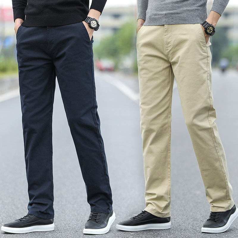 2019 autumn and winter new men's casual pants plus size loose straight business long pants Korean style trendy fat pants