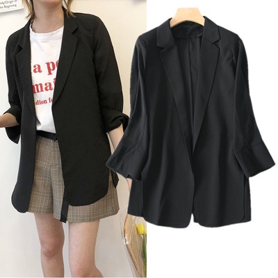大碼女裝雪紡西服外套胖mm加肥200斤顯廋休閑薄款款式西裝