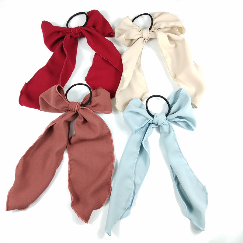 Korean Fashion Best-selling Section Bow Ribbon Streamer Hair Ring High-end Little Fairy Tie Hair Rubber Band Ladies Wind Hair Accessories Wholesale Nihaojewelry display picture 6