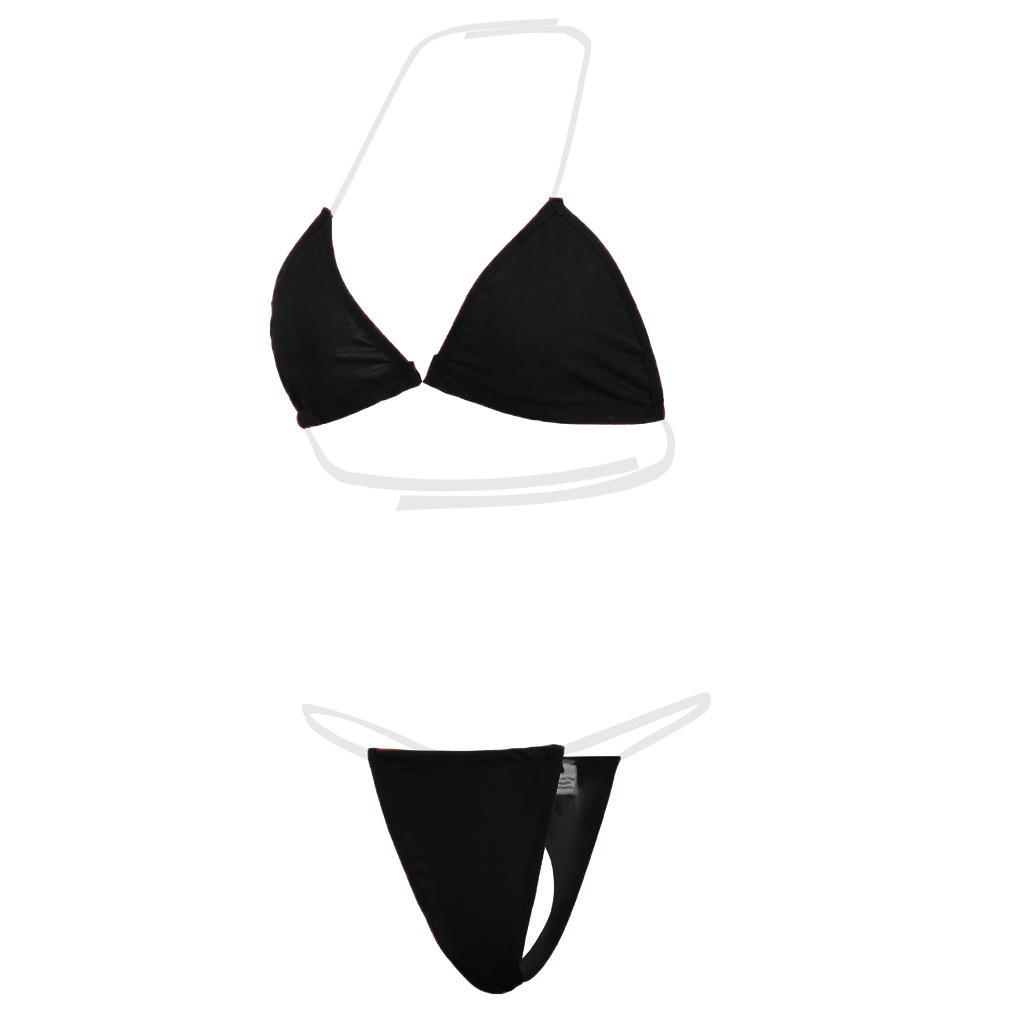 Conjunto de 2 piezas de bikini sexy de tres puntos con abertura en la playa NSFQQ103565